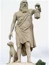 Diogenes search for an honest man and his dog, Fido