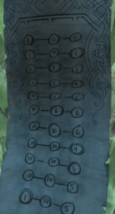 Note "1-10-5" in throne room