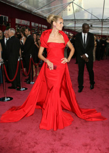 Chanel oscar red dress heidi klum